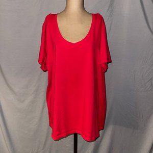 Avenue Solid Tee / Tunic - Red - Plus Size - 22/24